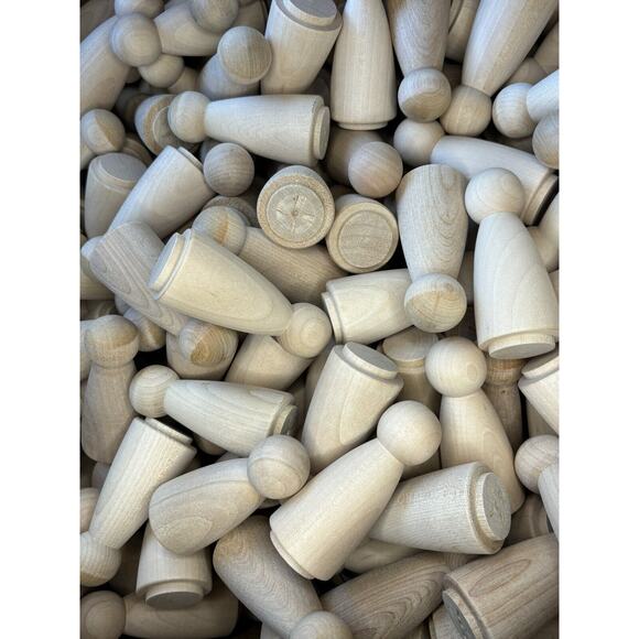 40 pcs 3 1/2” Wooden Female Angel Bride Peg Doll DIY Craft Wedding Cake Topper - Picture 1 of 10